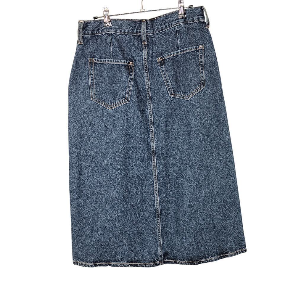 New Old Navy Denim Skirt Size 8 Button Front Midi Blue Jean High Waist - Picture 11 of 16